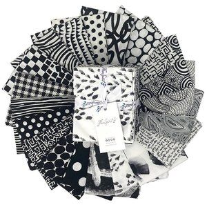 20 FQ B&W Various designers for Free Spirit Fabrics 100% Cotton. Factory cut